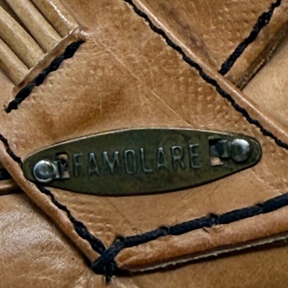 Vintage 1970s Famalore Hi-Up Platform Wedge Slip On Leather Loafer Hippie Boho - Picture 6 of 8